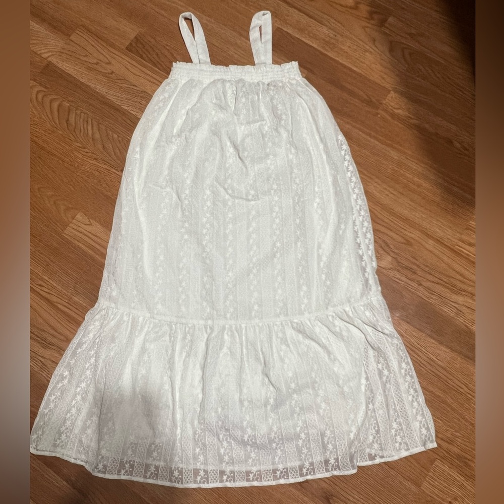 Beautiful white midi summer dress. It can wear like small